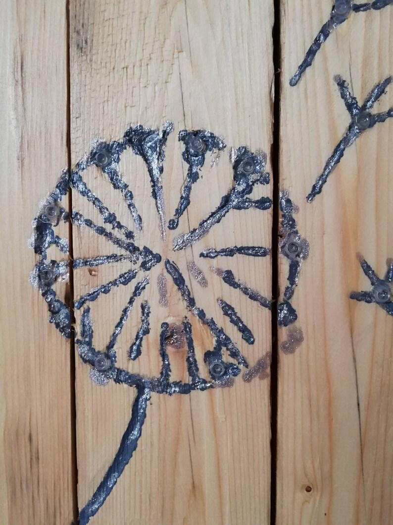 Dandelion Pallet Wall Art Floral Decor Light up Wood Wall Etsy UK