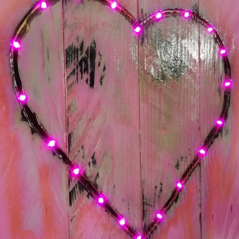 Reclaimed Pallet Wood Heart Wall Art Light up Decor Teenage Etsy UK
