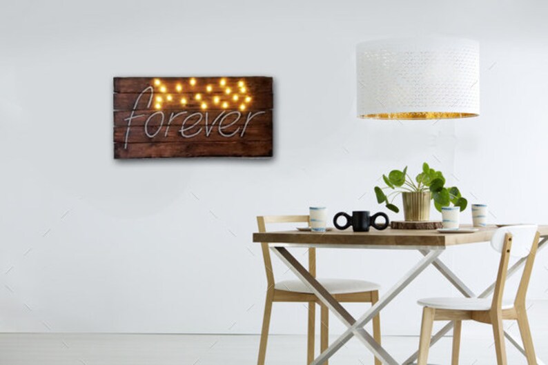 Pallet wall sign Rustic wooden wall art Light up decor Etsy