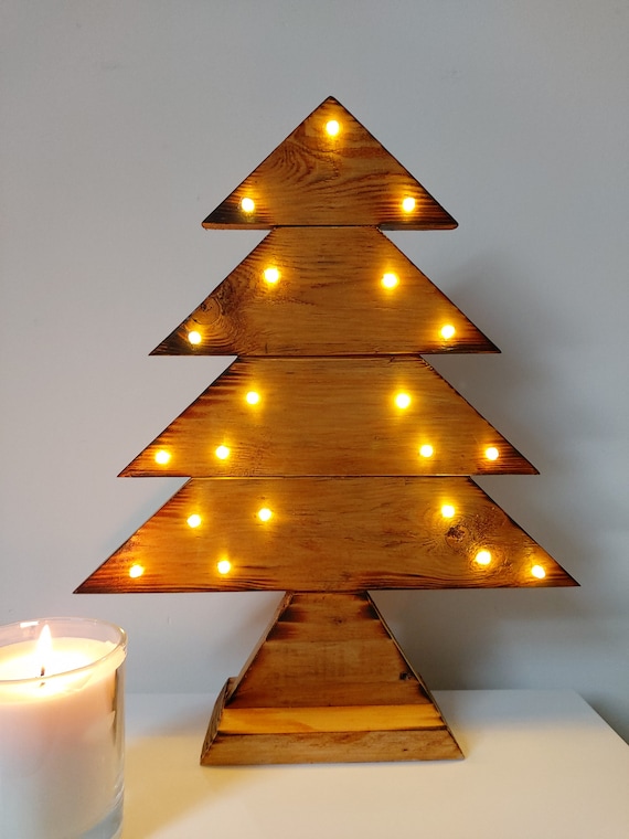 Wooden Light up Christmas Tree Reclaimed Pallet Wood Tree - Etsy