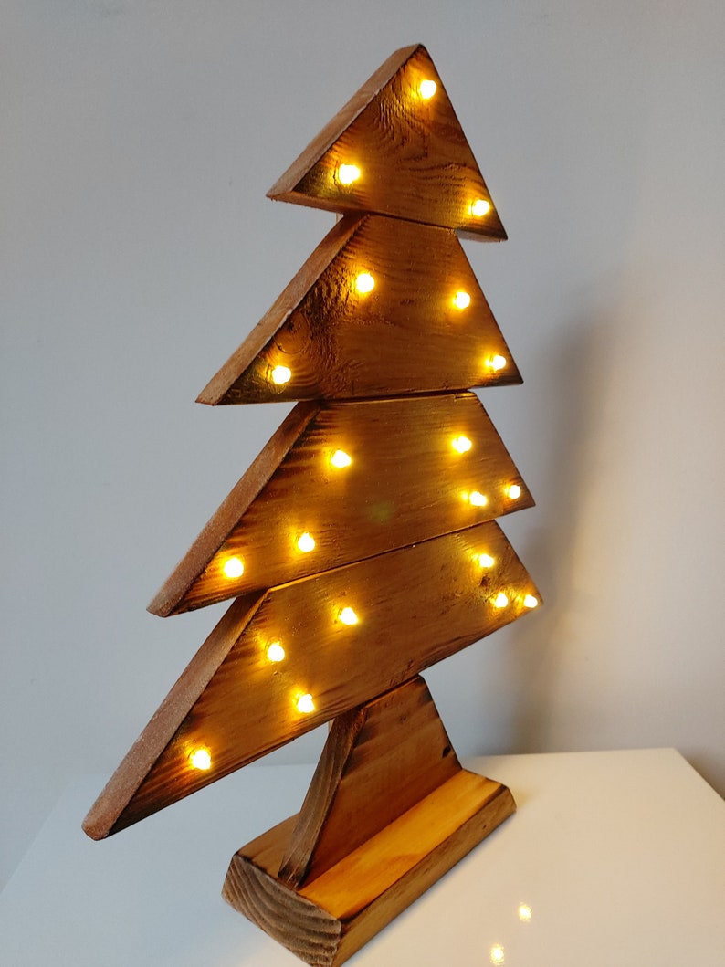 Wooden Light up Christmas Tree Reclaimed Pallet Wood Tree Etsy UK