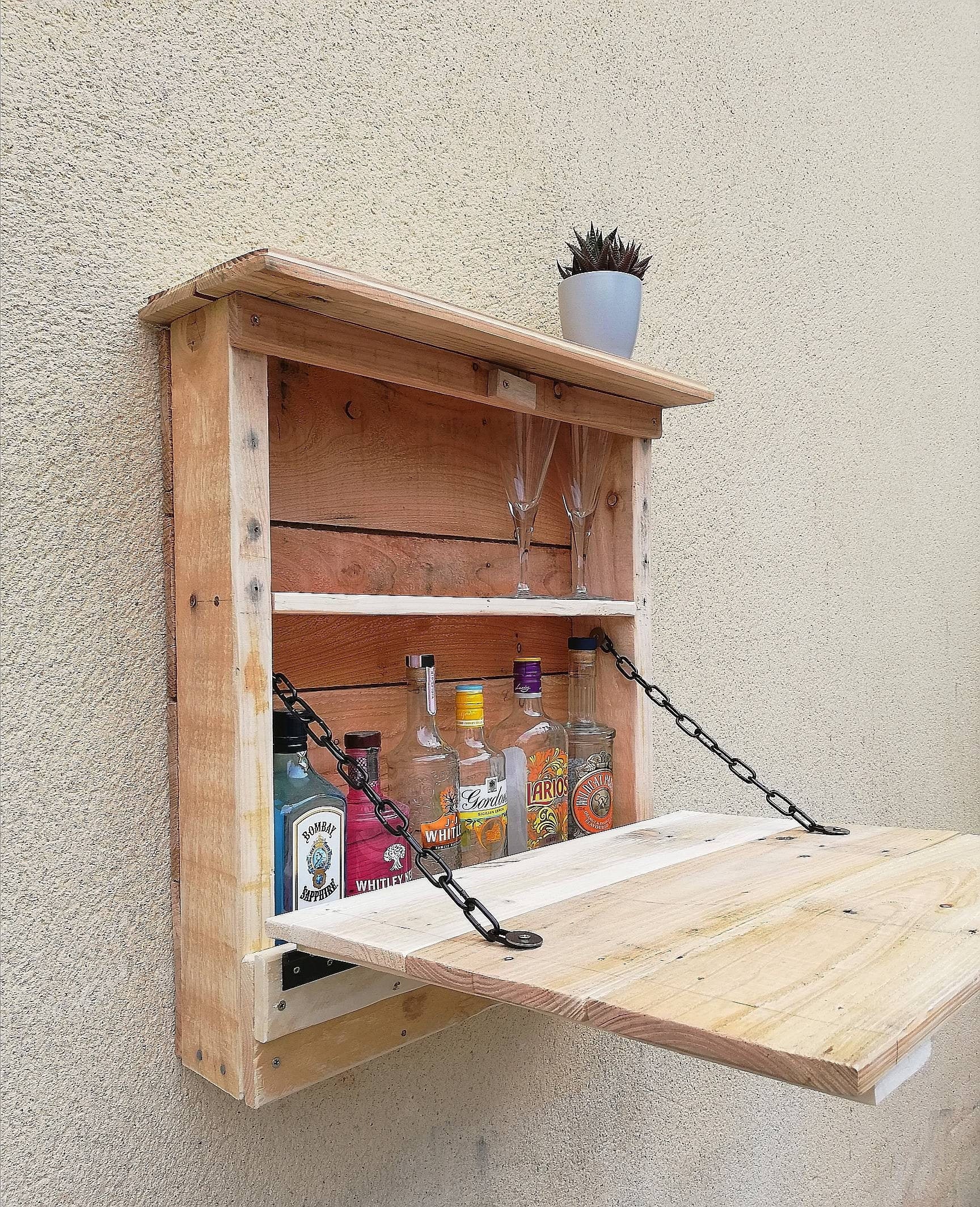 Wall Bar Pallet Wood Murphy Bar Garden Indoor Outdoor Unit Etsy UK