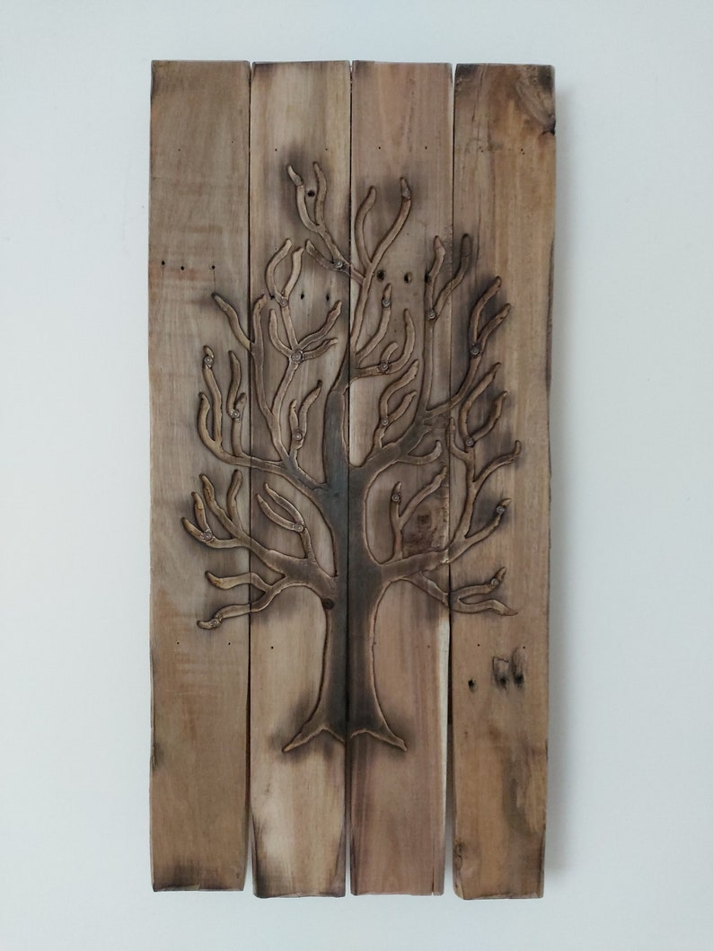 Pallet Wood Wall Art Light up Rustic Tree Wooden Nature Etsy