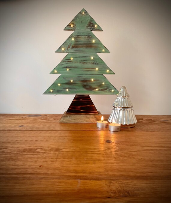 Wooden Christmas Tree Pallet Wood Light up Tree Reclaimed Wood