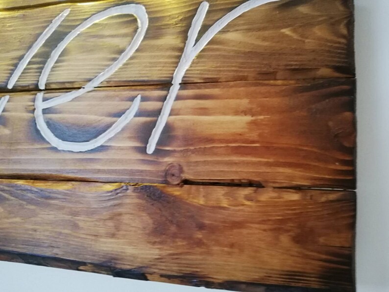 Pallet wall sign Rustic wooden wall art Light up decor Etsy