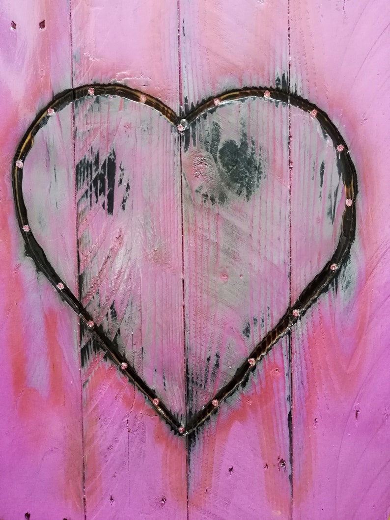 Reclaimed Pallet Wood Heart Wall Art Light up Decor Teenage Etsy UK
