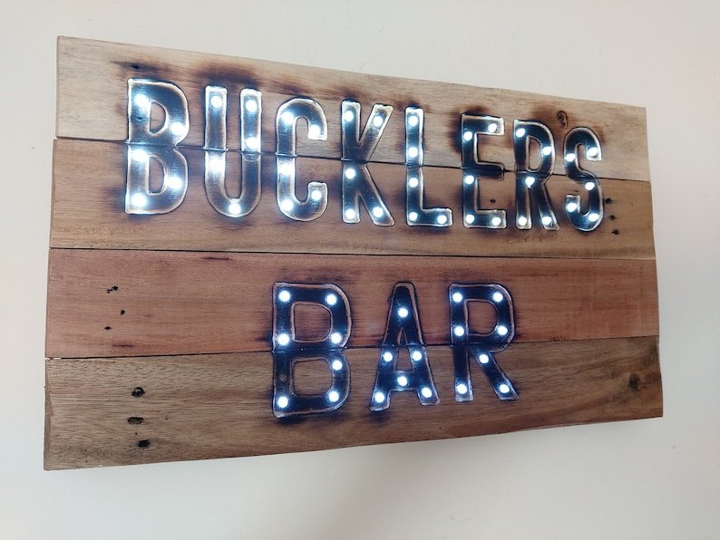 Custom Personalised Light up Bar Sign Home Bar Pallet Wood Etsy UK