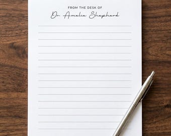 Personalized Notepad From the Desk Of Stationery Custom Name Doctor Gift for Graduation Professional Lined Notepad Nurse Office Supplies PHD