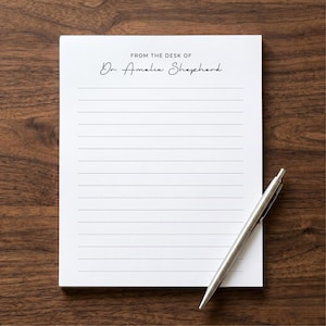 Personalized Notepad From the Desk Of Stationery Custom Name Doctor Gift for Graduation Professional Lined Notepad Nurse Office Supplies PHD