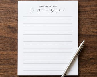Personalized Notepad From the Desk Of Stationery Custom Name Doctor Gift for Graduation Professional Lined Notepad Nurse Office Supplies PHD
