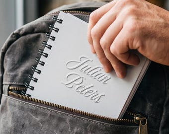 Gift for Him Spiral Notebook Custom Gift for Boss Luxury Gift Idea for Dad Personalized Journal Gift for Doctor Office Gift for Men Coworker