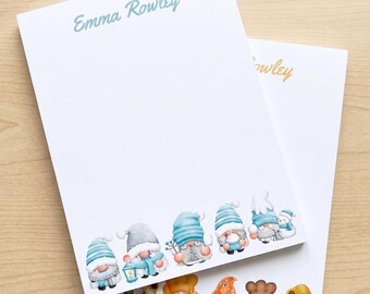Fall Gnome Gift Stationery Set Cozy Autumn Notepad Seasonal Set for Her Daily Planner Cute Winter Stationary for Office Gift Idea for Admin