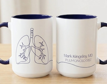 Personalized Pulmonologist Mug Lung Anatomy Coffee Cup Custom Name Gift for Lung Doctor Graduation Gift Respiratory Specialist Team Gift