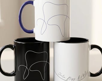 Taza dental personalizada con dibujo de diente, taza de café con nombre personalizado, regalo para graduación de dentista, regalo de agradecimiento para higienista dental, ortodoncista, DMD