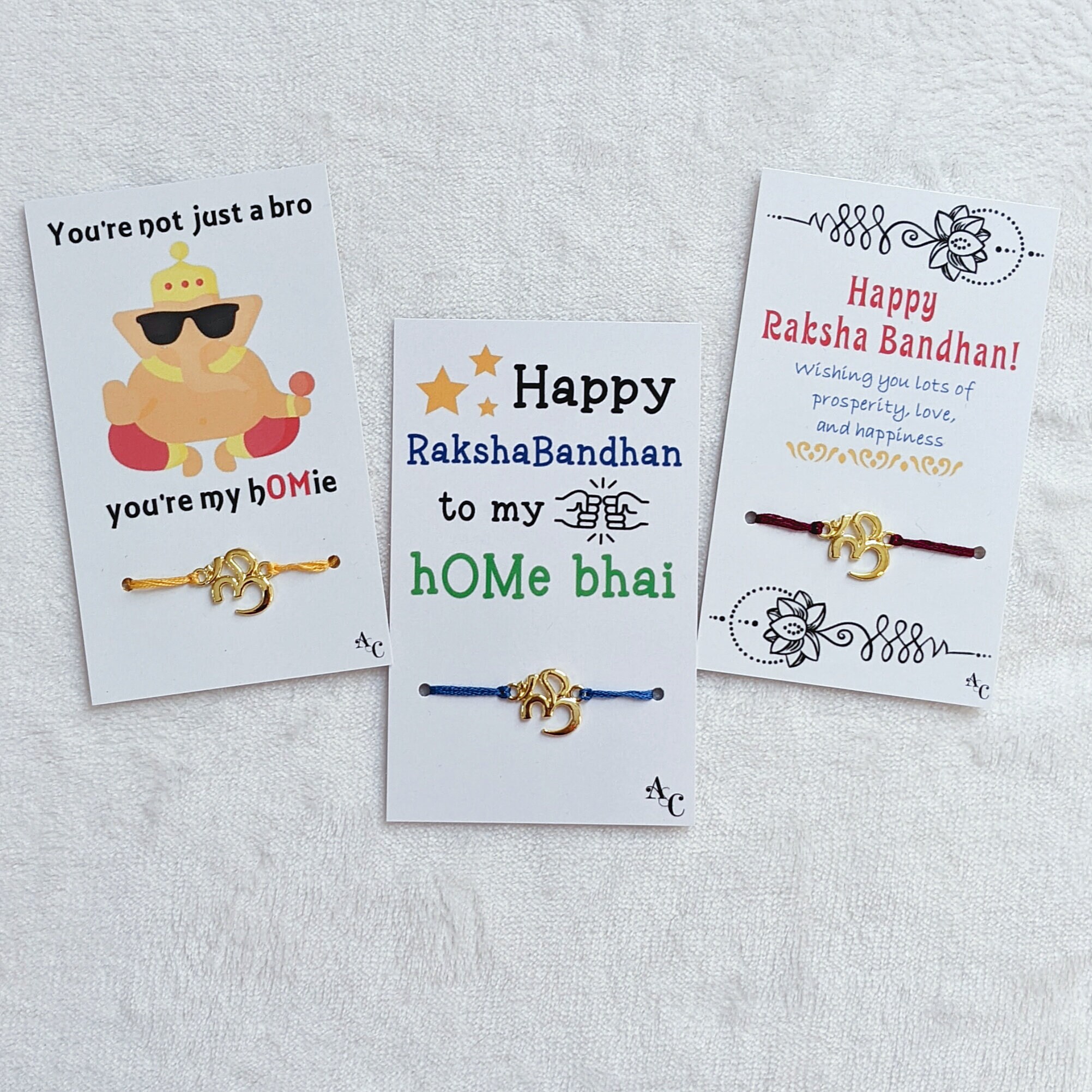 Rakhi for Raksha Bandhan With GOLD OM Happy Rakshabandhan - Etsy