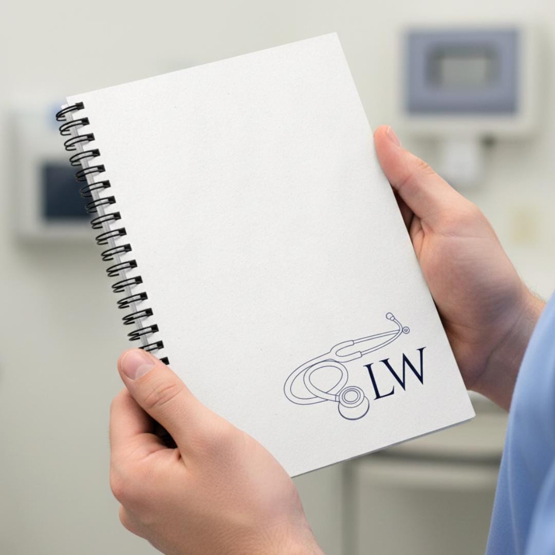 Notebook for Doctor Custom Notepad With Initials Personalized Spiral ...