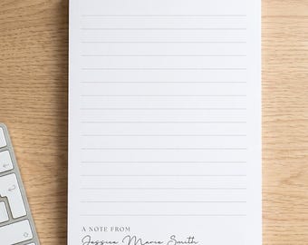 Professional Gift for Office Desk Accessory for Graduate Custom Notepad A Note From Stationery Personalized Minimalist Notepad with Name