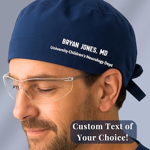 Custom Scrub Cap Personalized Surgical Hat Doctor Gift Orthopedic Surgeon Scrub Cap Medical Professional Custom Gift for Nurse Anesthesia