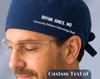 Gorro quirúrgico personalizado, gorro de cirugía personalizado, regalo para médico, gorro quirúrgico para cirujano ortopédico, regalo personalizado para profesional médico, enfermera anestesista.