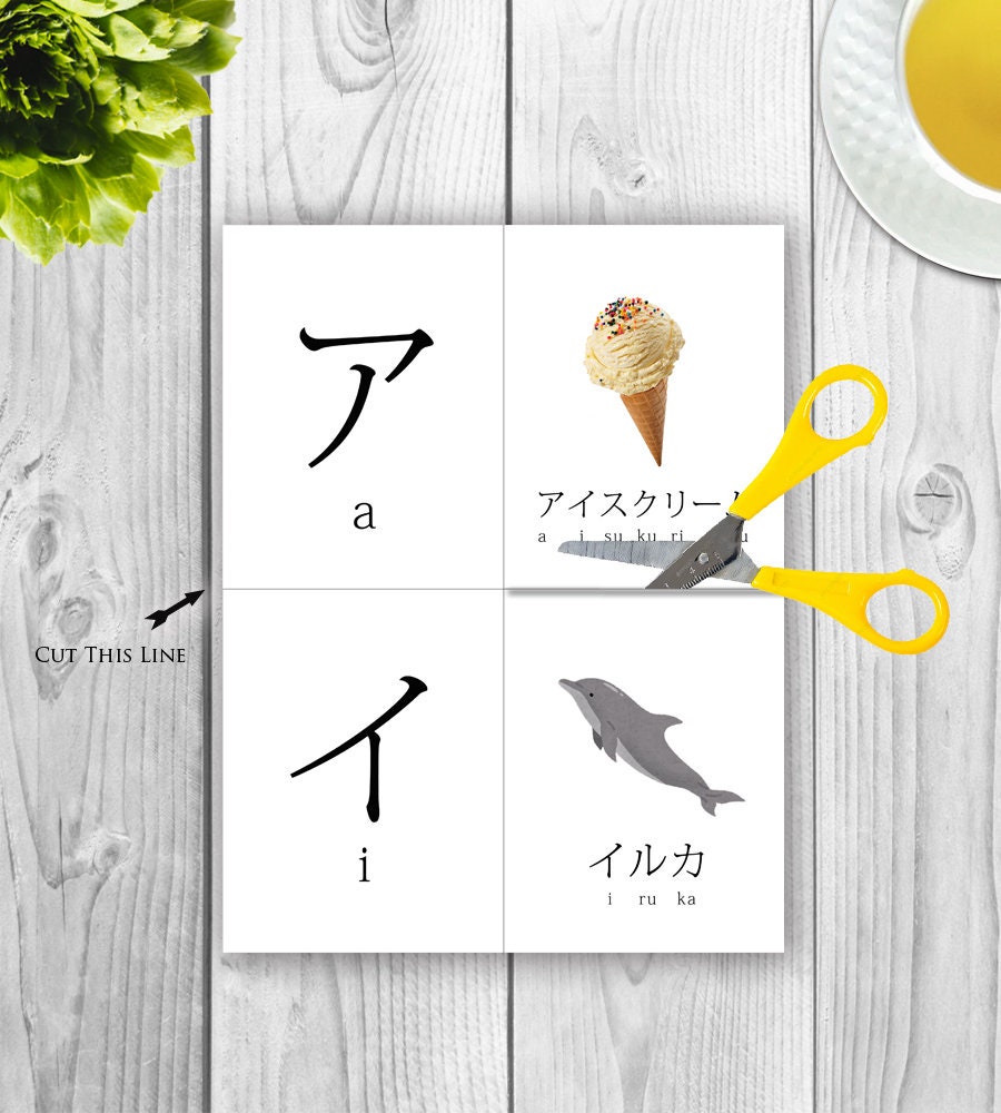 Japanese Character Katakana Flash Card Learn Japanese for Etsy Australia