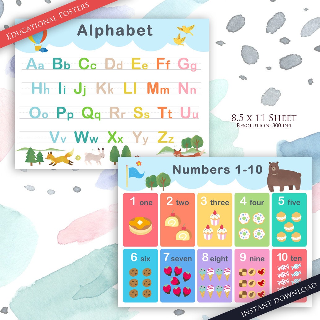 Kids Learning 10 Educational Posters for Kids Room Perfect Etsy Canada