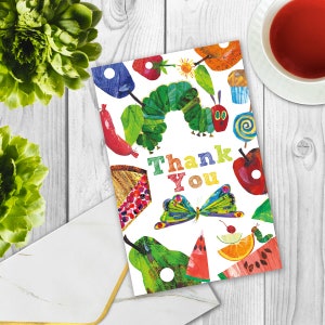 Very Hungry Caterpillar Thank you card - DIY Party Printable / Very Hungry Caterpillar Birthday Card, Instant Download PDF File