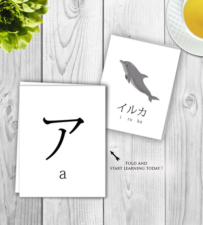 Japanese Character Katakana Flash Card Learn Japanese for Etsy Australia