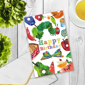 Sehr hungrige Raupe Geburtstagskarte - DIY Party Printable / Raupe Geburtstagskarte, Instant Download, 1 PDF-Datei