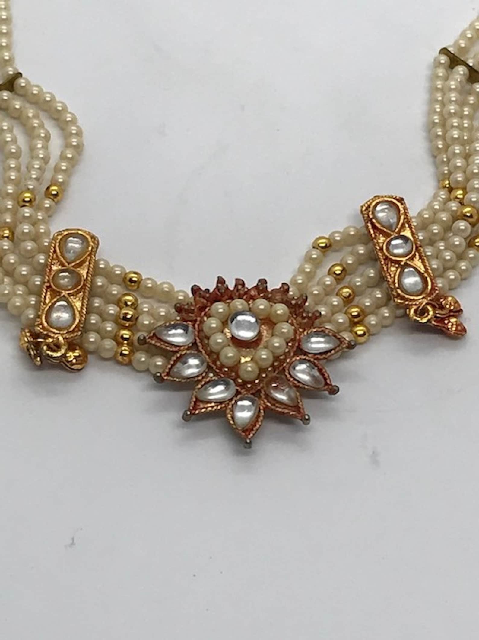 Faux MultiStrand Pearl Choker Etsy