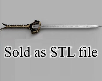 Amazon Hero Replica Sword 3D STL Costume Prop Model File Digital Download