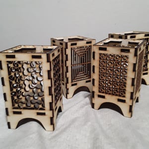 Laser files for DIY Mini lanterns | Ai  Pdf  Svg  Dxf File | Kids STEM Project | Instant Download Templates | Great group craft project