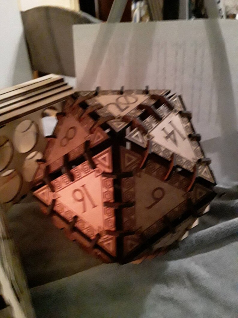 8 Inch, Super Large, 20 Sided i Think You're Cheating RPG DND Wooden