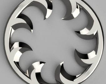 Sawtooth Medallion Style Pendant - 3d STL Model file  | Instant Digital Download