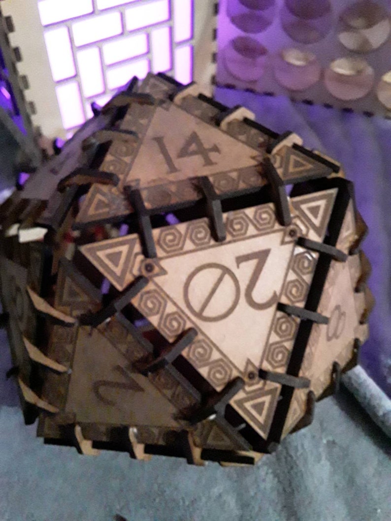 8 Inch, Super Large, 20 Sided i Think You're Cheating RPG DND Wooden
