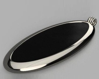Black Mirror Charm or Pendant STEM Project | Oval Onyx Style Medallion Jewelry  | Instant Digital Download STL and OBJ 3D Model Files