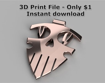 Skull Pendant 3D STL Model Necklace File for Cosplay, Costume Prop  - One Dollar Instant Digital Download