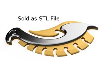 Post Apocalyptic Gearhead Sawtooth Blade 3d STL Model Pendant file |  resize for Apocalypse Prop | instant digital download