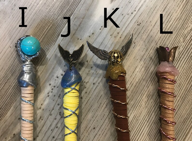 Beaded suede handle wands with box