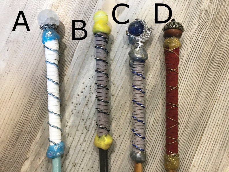 Beaded suede handle wands with box