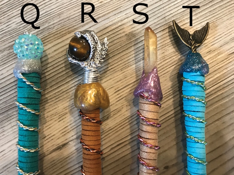 Beaded suede handle wands with box