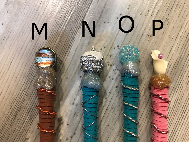 Beaded suede handle wands with box
