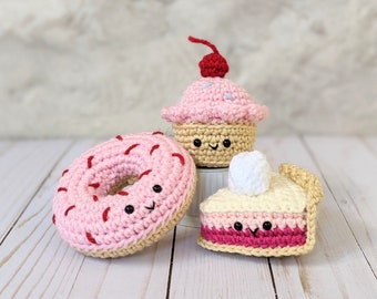 Crochet Dessert Pattern: Donut, Pie, Cupcake Amigurumi (Digital Download)