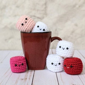 PADRÃO DE CROCHÊ: Marshmallow Play Food, Easy Amigurumi Padrão de crochê para iniciantes para download, download de PDF para Pretend Play Food