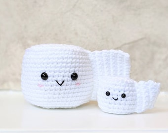 WZÓR NA SZYDEŁKO: Pluszowa rolka po papierze toaletowym, łatwy wzór Amigurumi do pobrania w formacie PDF