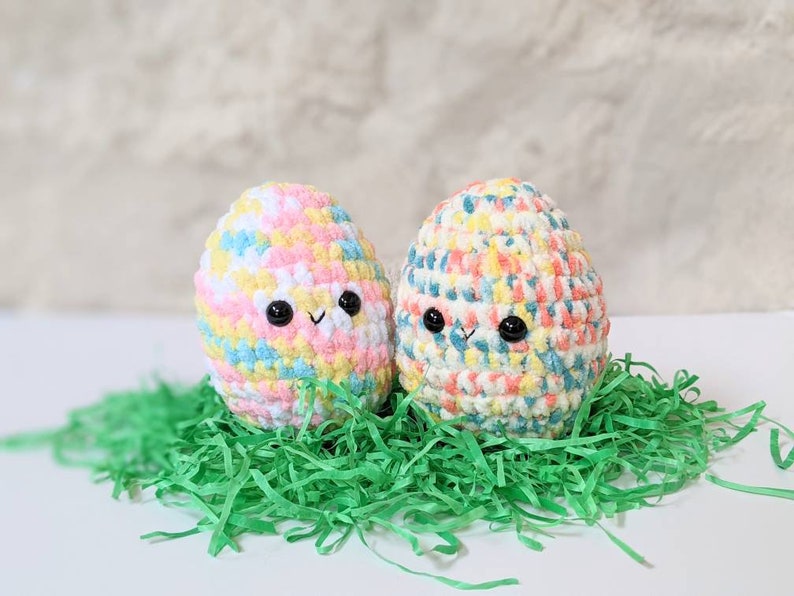 CROCHET PATTERN: Jumbo Easter Eggs, Beginner Amigurumi Easter Basket Eggs, Downloadable PDF Pattern image 3