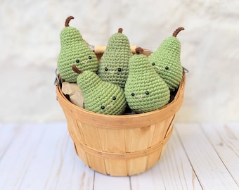 CROCHET PATTERN: Pear Play Food, Easy Amigurumi, Downloadable PDF Beginner Crochet Pattern