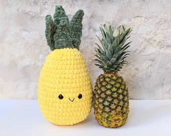 CROCHET PATTERN: Pineapple Pillow Plush, Easy Amigurumi, Downloadable PDF Beginner Crochet Pattern