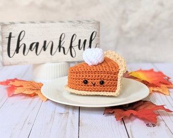 CROCHET PATTERN: Pumpkin Pie Play Food, Thanksgiving Amigurumi Downloadable PDF Pattern, Fall Decor Crochet Pattern, Cute Kawaii Plush