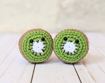 CROCHET PATTERN: Kiwi Fruit Play Food, Easy Amigurumi Downloadable Beginner Crochet Pattern