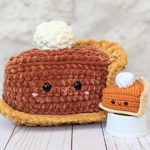 HAAKPATROON: Pompoentaart Play Food, Thanksgiving Amigurumi downloadbaar PDF-patroon, herfstdecor haakpatroon, schattige Kawaii pluche afbeelding 7